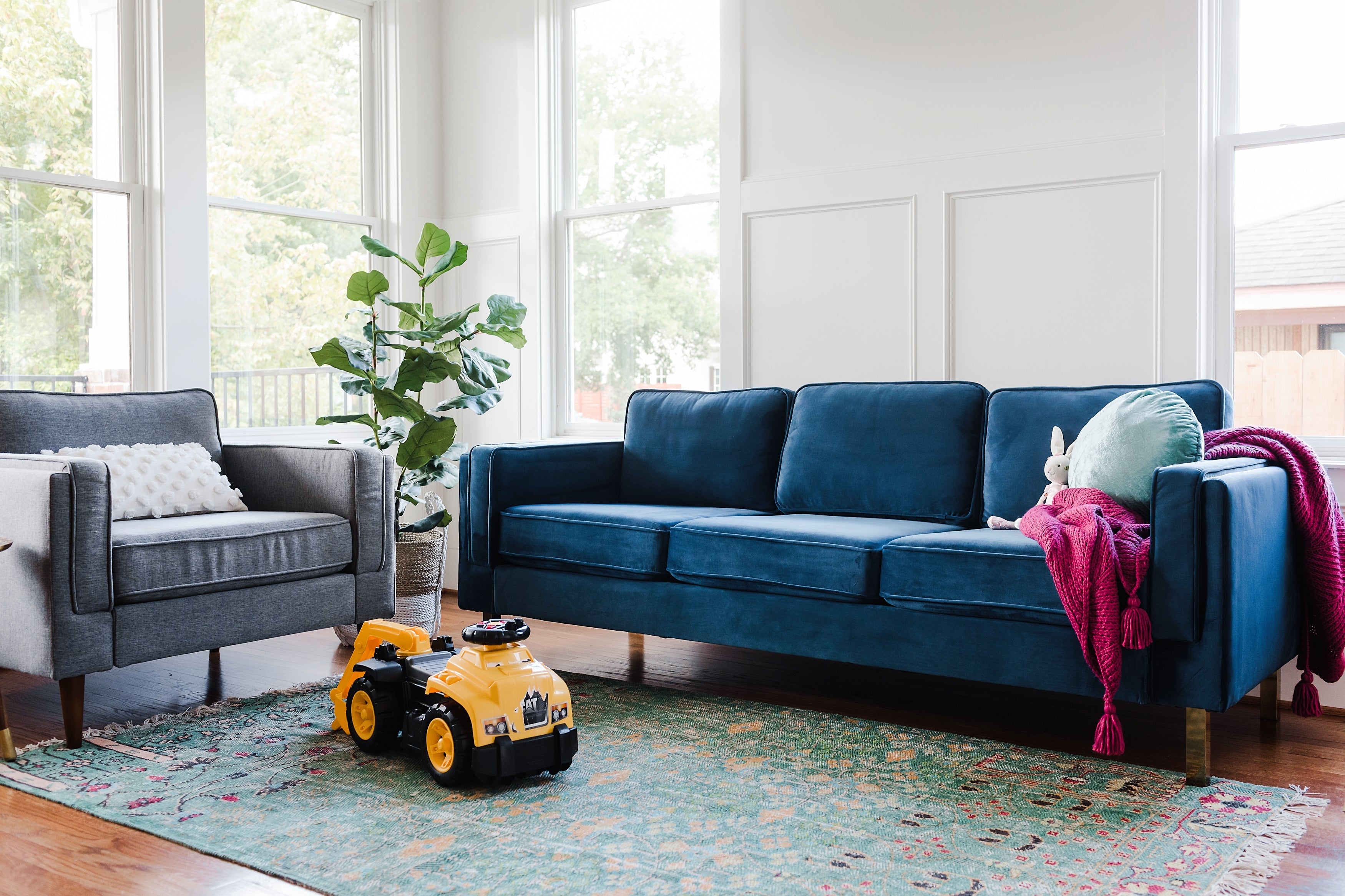 blue velvet gold | Albany Sofa shown in blue velvet with gold legs