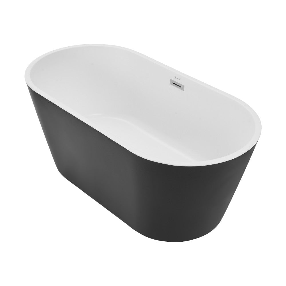 Swiss Madison Claire 60" Freestanding Bathtub Matte Black and Matte White | SM-FB590MBMW