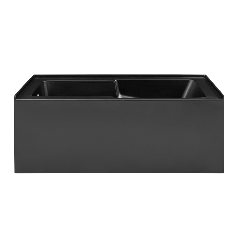 Swiss Madison Voltaire 60" x 32" Left-Hand Drain Alcove Bathtub with Apron in Matte Black | SM-AB543MB