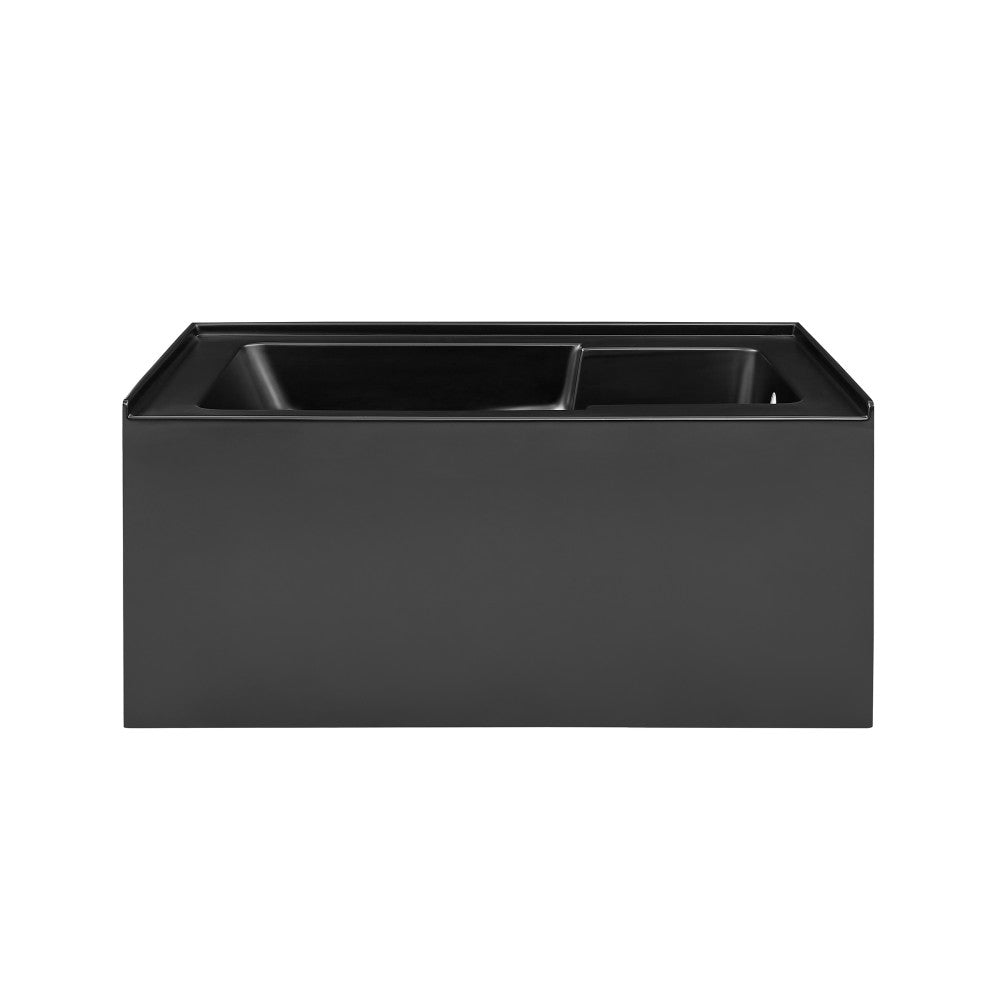 Swiss Madison Voltaire 54" x 30" Right-Hand Drain Alcove Bathtub with Apron in Matte Black | SM-AB550MB