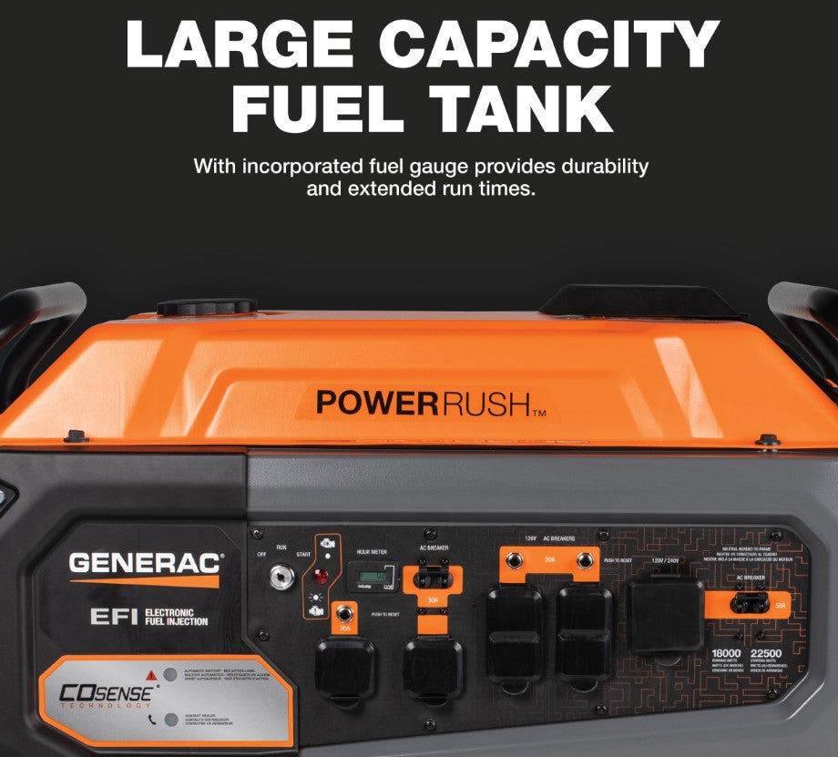 Generac GP18000EFI 18000W/22500W Low THD Gas Generator Electric Start Scratch & Dent