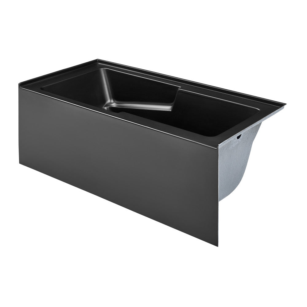 Swiss Madison Voltaire 60" x 30" Right-Hand Drain Alcove Bathtub with Apron in Matte Black | SM-AB540MB