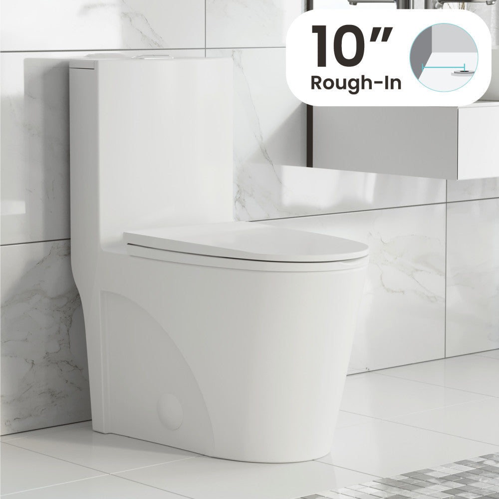 Swiss Madison St. Tropez One Piece Elongated Toilet Dual Vortex Flush 1.1/1.6 gpf with 10" Rough In | SM-1T274