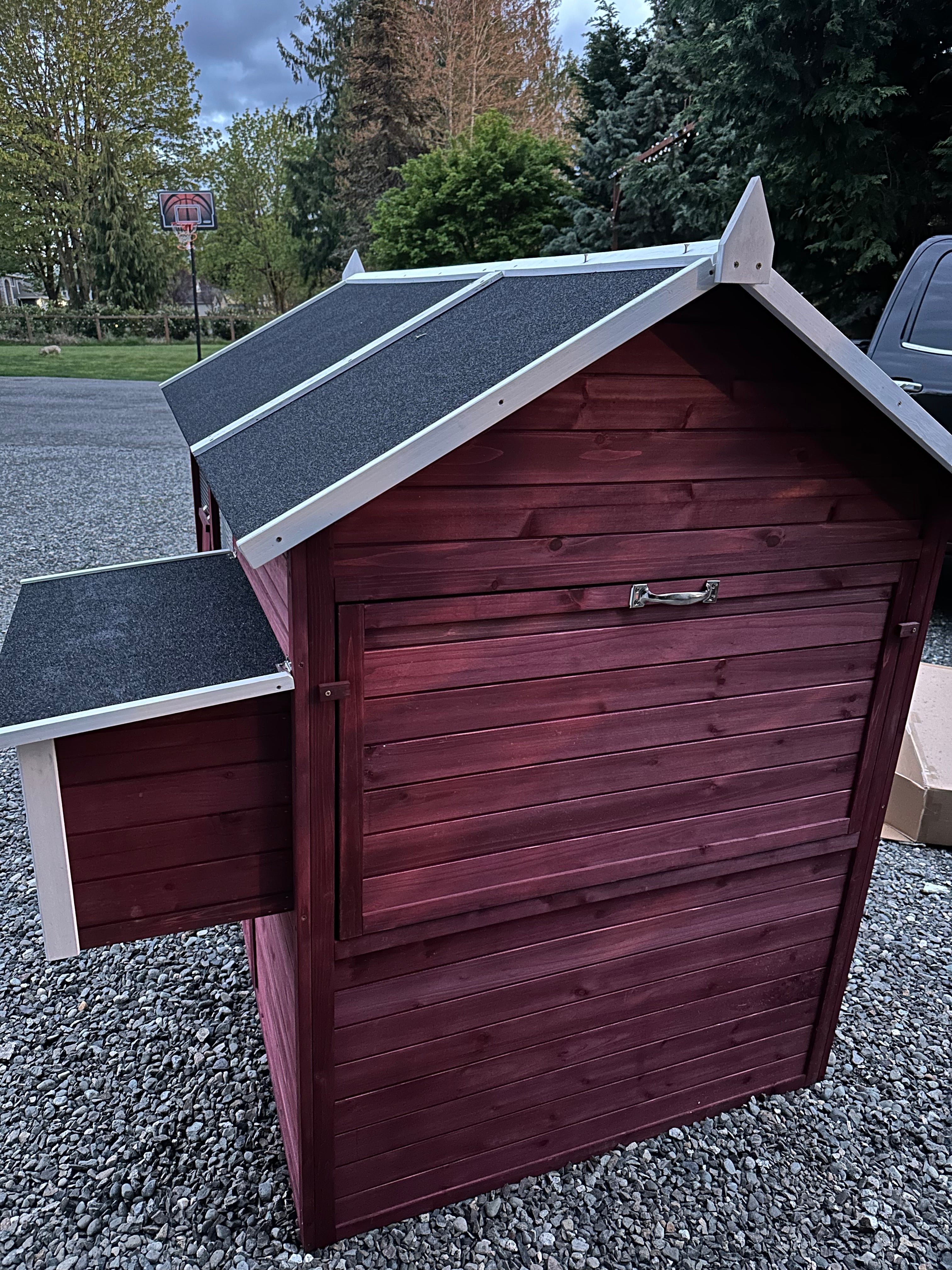 NEW FarmHouse Coop. In-Stock Barn Red Stain on sale