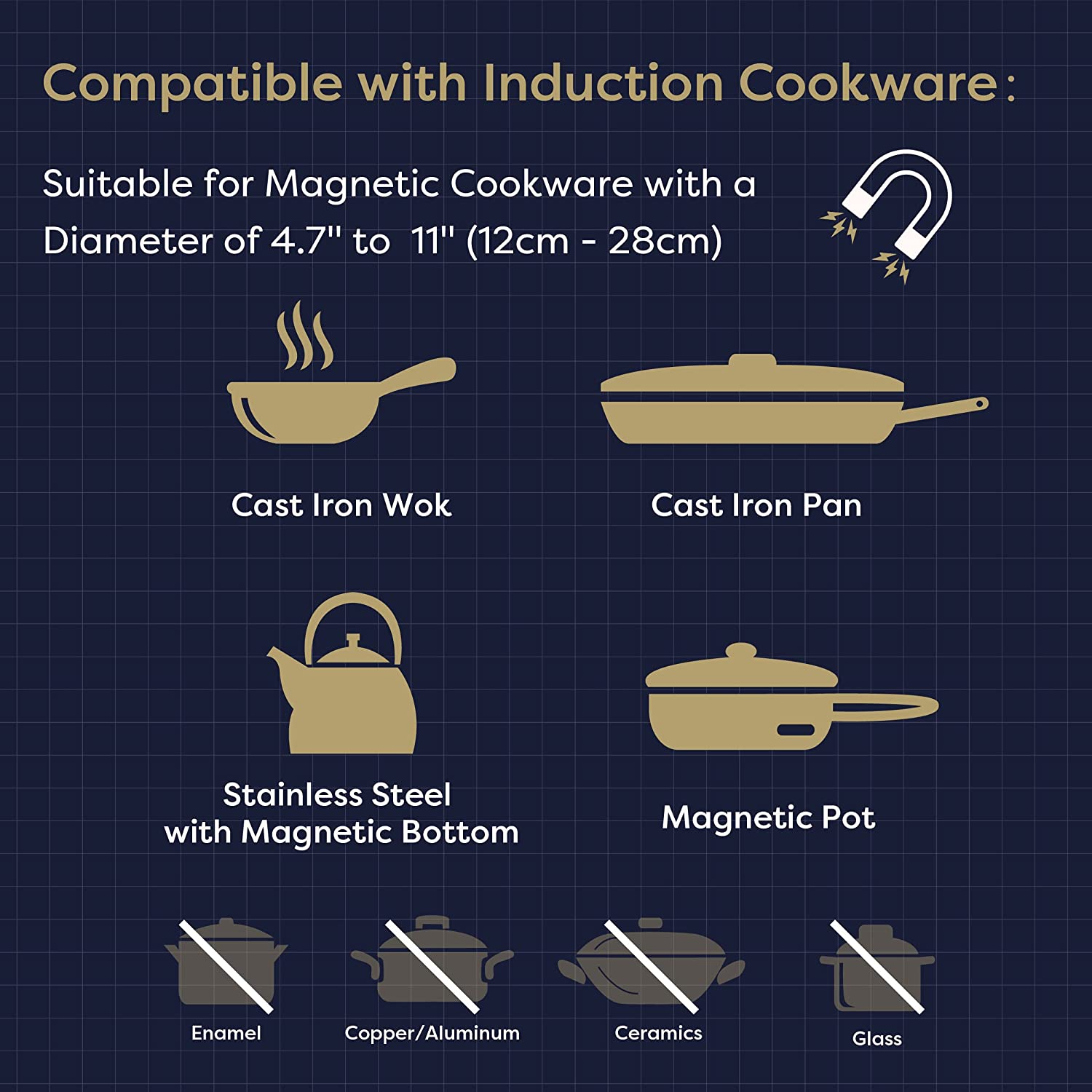 CIARRA 1800W Portable Induction Cooktop With Touch Controls