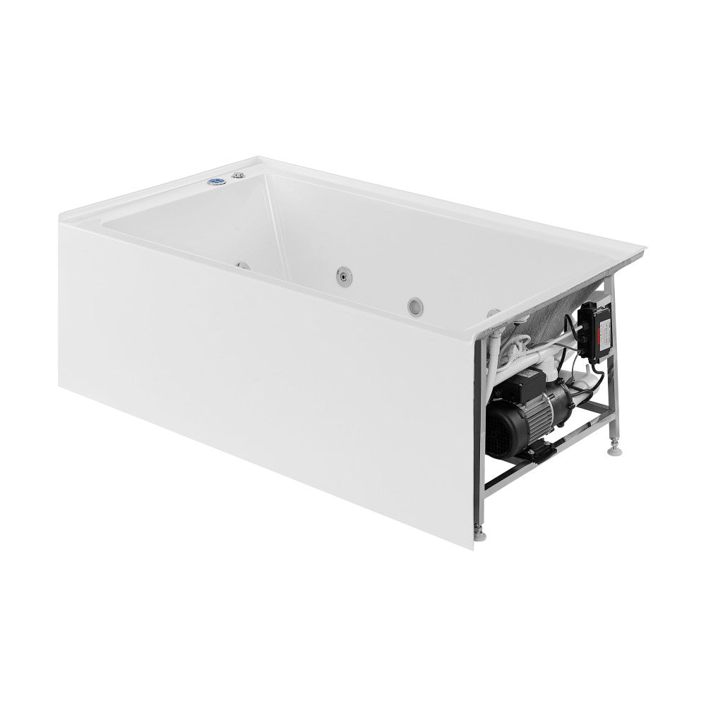 Swiss Madison Avancer 60" x 36" Right-Hand Drain Rectangular Alcove Whirlpool Bathtub with Apron | SM-AB591