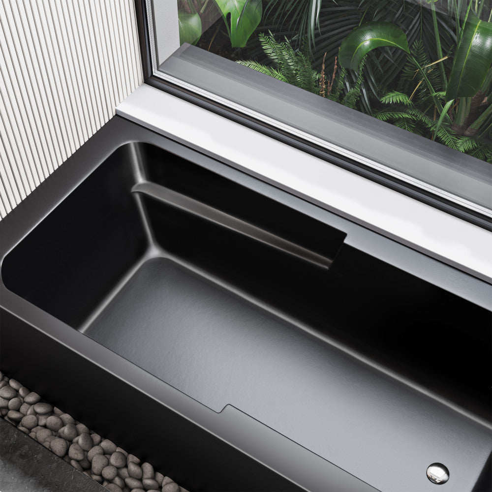 Swiss Madison Voltaire 60" x 30" Right-Hand Drain Alcove Bathtub with Apron in Matte Black | SM-AB540MB