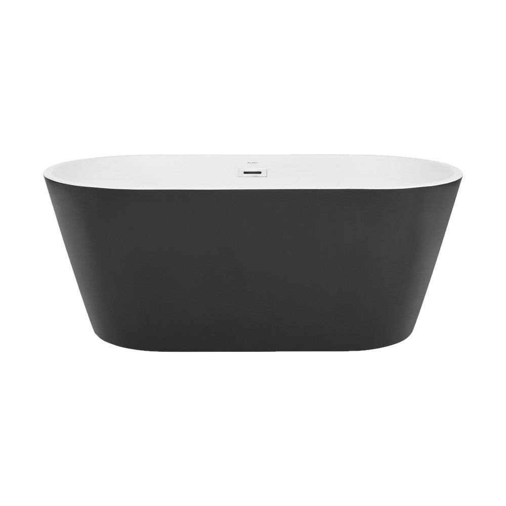 Swiss Madison Claire 60" Freestanding Bathtub Matte Black and Matte White | SM-FB590MBMW