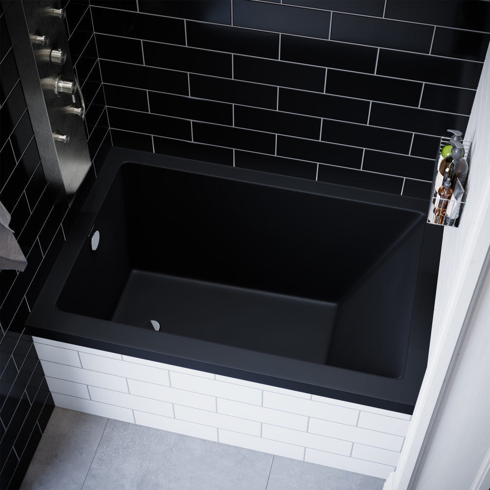 Swiss Madison Voltaire 48" x 32" Left-Hand Drain Alcove Bathtub in Matte Black | SM-DB561MB