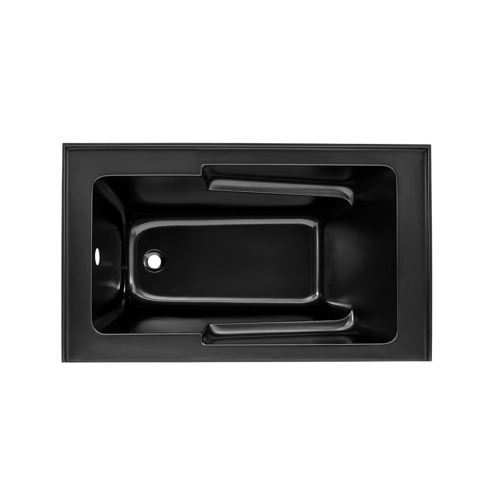 Swiss Madison Voltaire 54" x 30" Left-Hand Drain Alcove Bathtub with Apron in Matte Black | SM-AB549MB