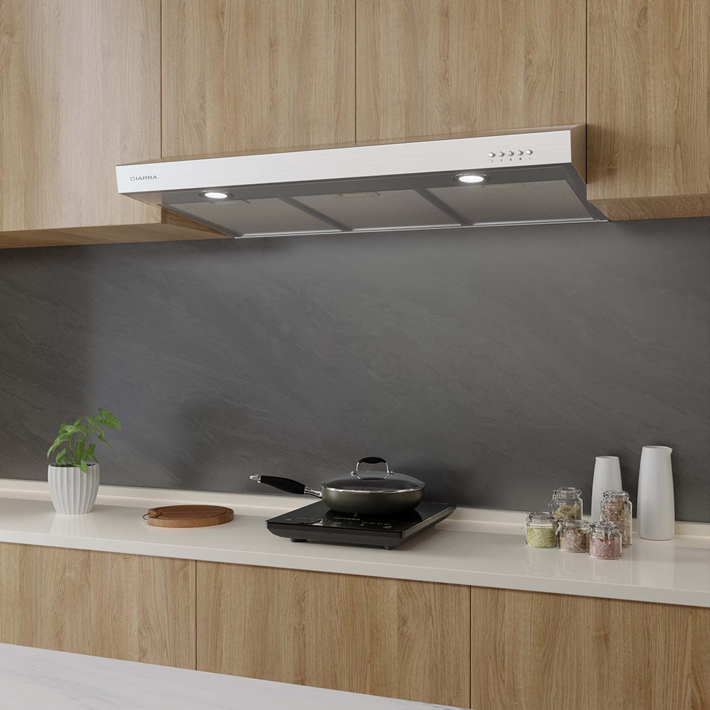 CIARRA 30" 200 CFM Under Cabinet Convertible Range Hood in Stainless Steel with LED Lights