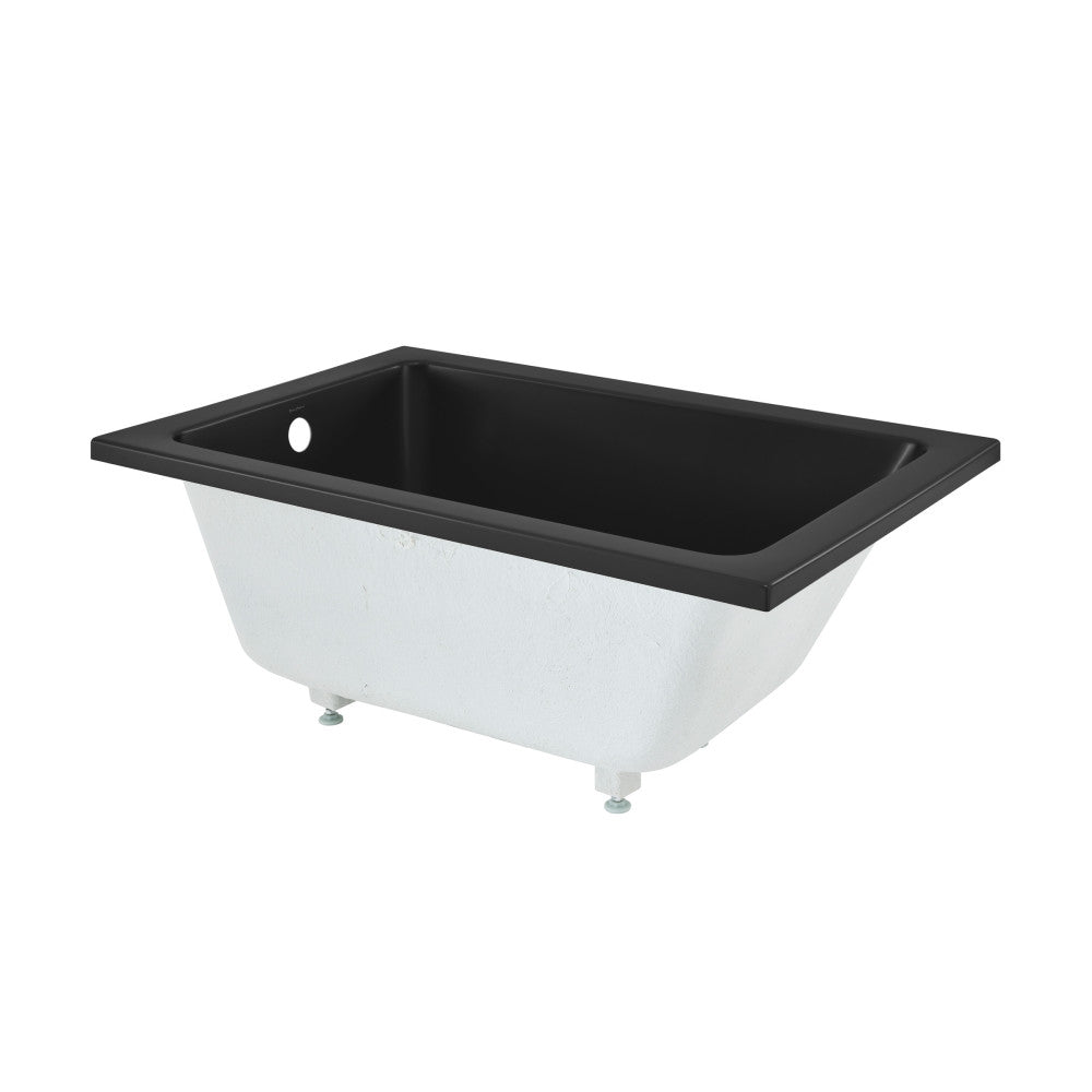 Swiss Madison Voltaire 48" x 32" Reversible Drain Drop-In Bathtub in Matte Black | SM-DB571MB