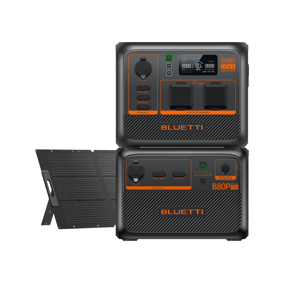 BLUETTI AC60P Portable Power Station | 600W Output - 504Wh Capacity | Expandable Power Supply