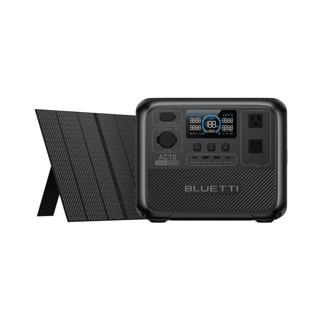 BLUETTI AC70 Portable Power Station | 1000W Output -  768Wh Capacity | Solar Generator