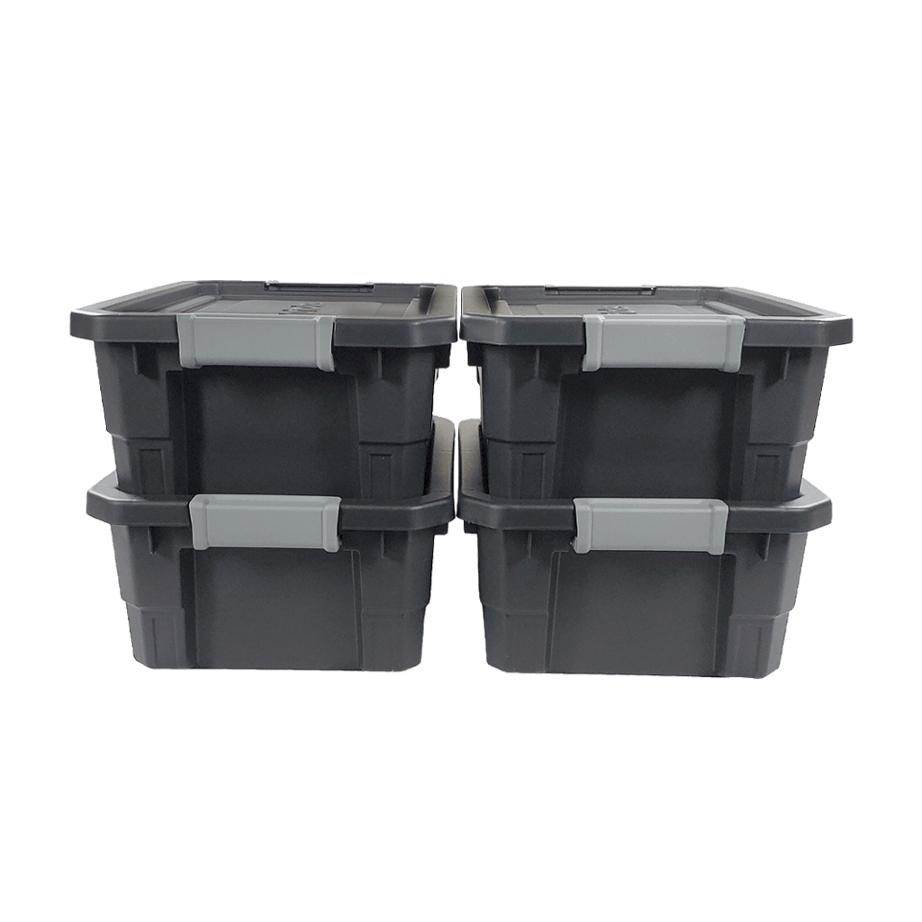 Small Stackable Storage Totes - 4 pack