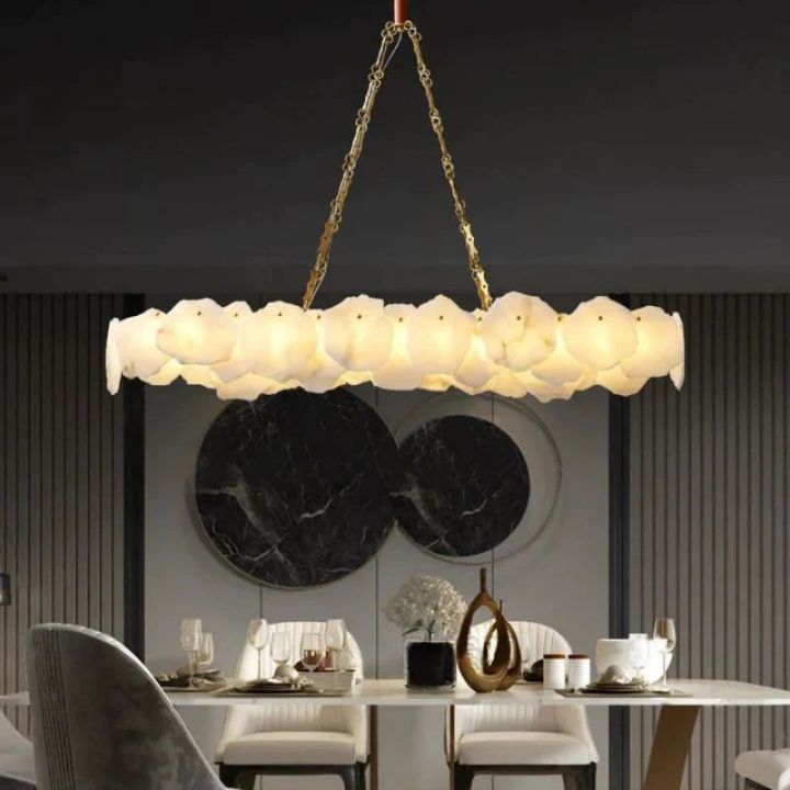 Alabaster Chain Linear Chandelier