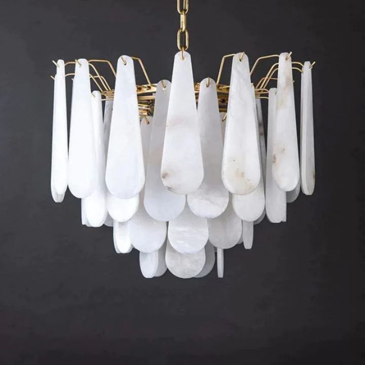 Alabaster Feathery Chandelier