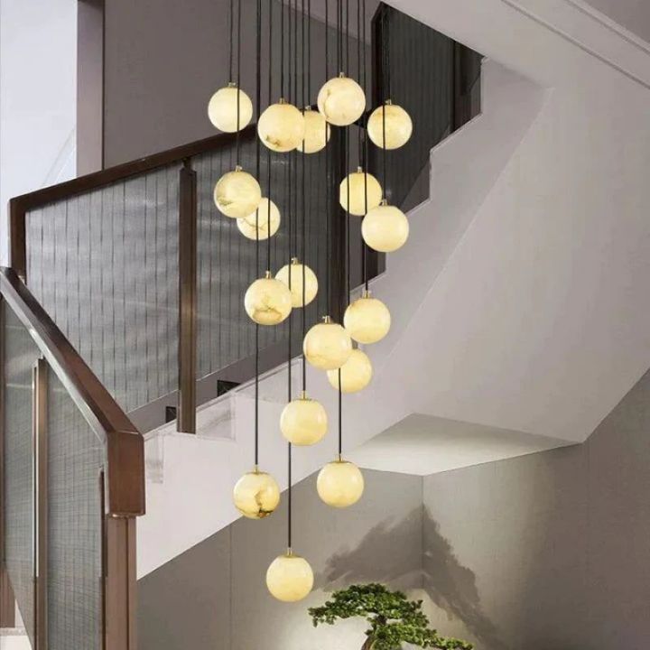 Alabaster Global Wavy Chandelier