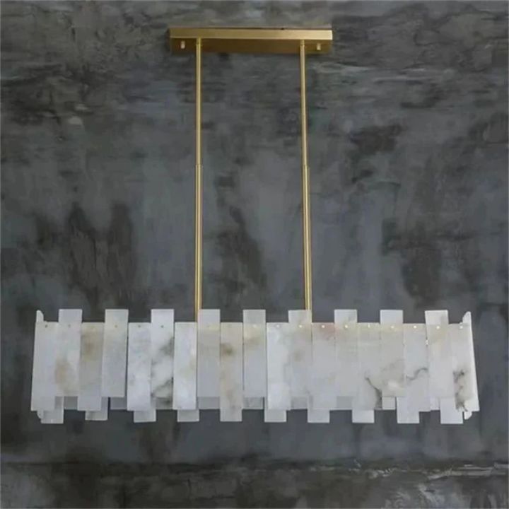 Alabaster Linear Chandelier 39"