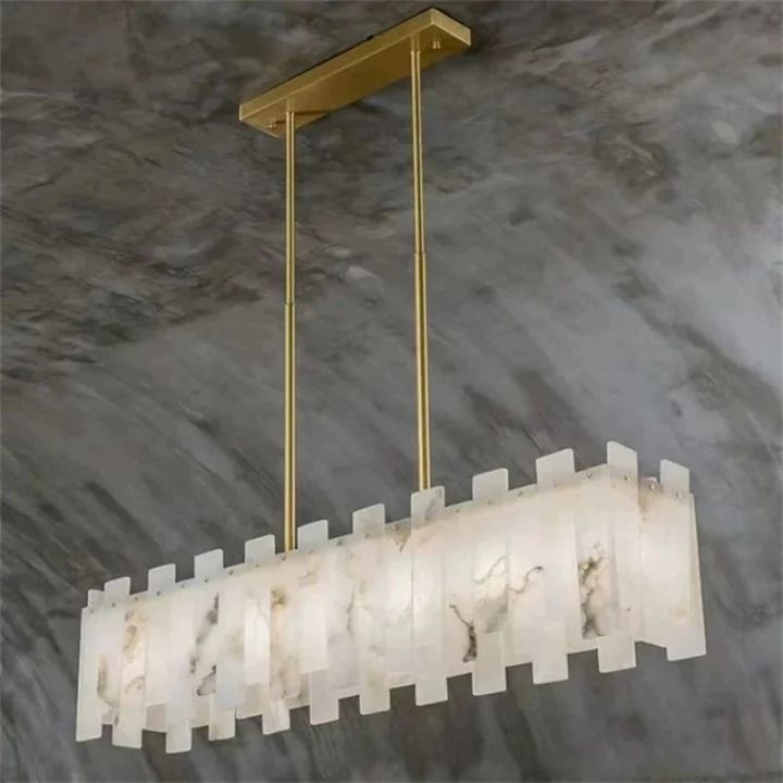 Alabaster Linear Chandelier 39"