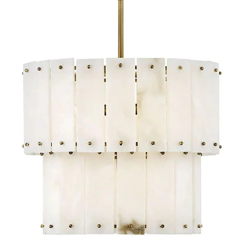 Alabaster Rancho 2-Tier Round Chandelier (Middle)