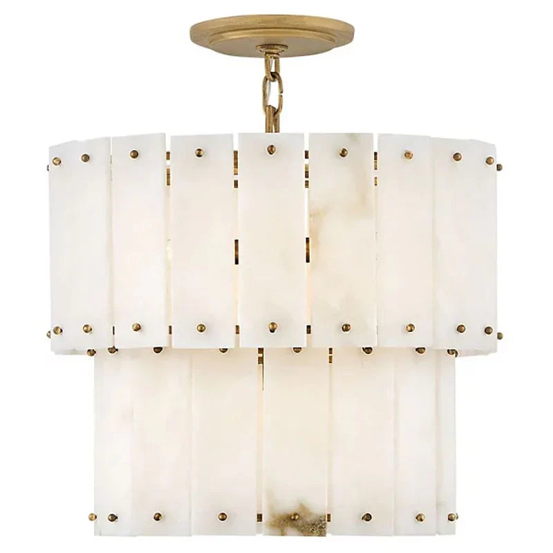 Alabaster Rancho 2-Tier Round Chandelier (Middle)