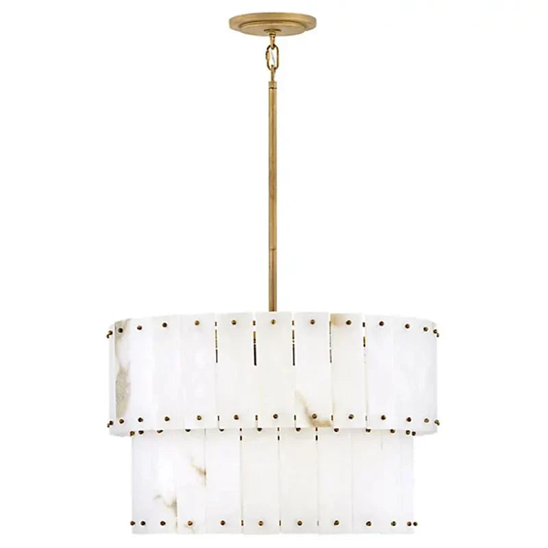 Alabaster Rancho 2-Tier Round Chandelier (Middle)