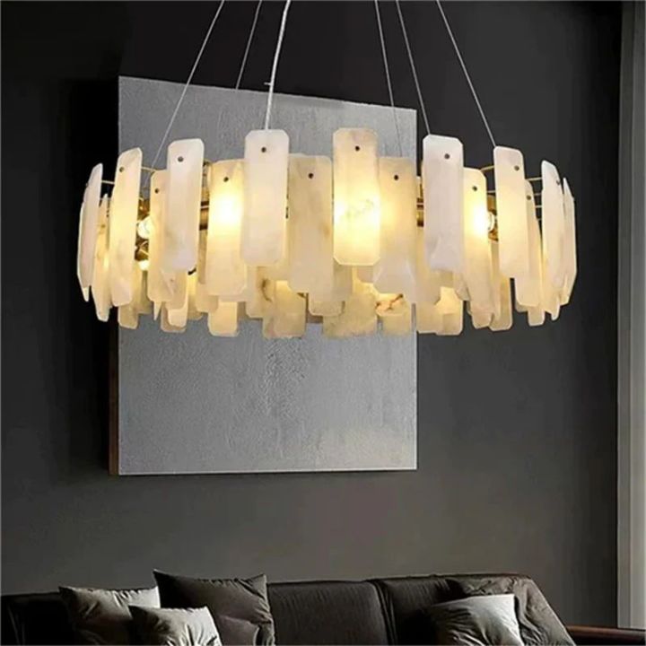 Alabaster Round Pendant Chandelier