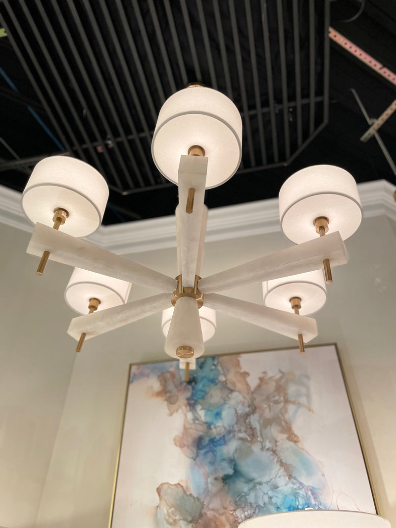 Alabaster Six-Light Chandelier