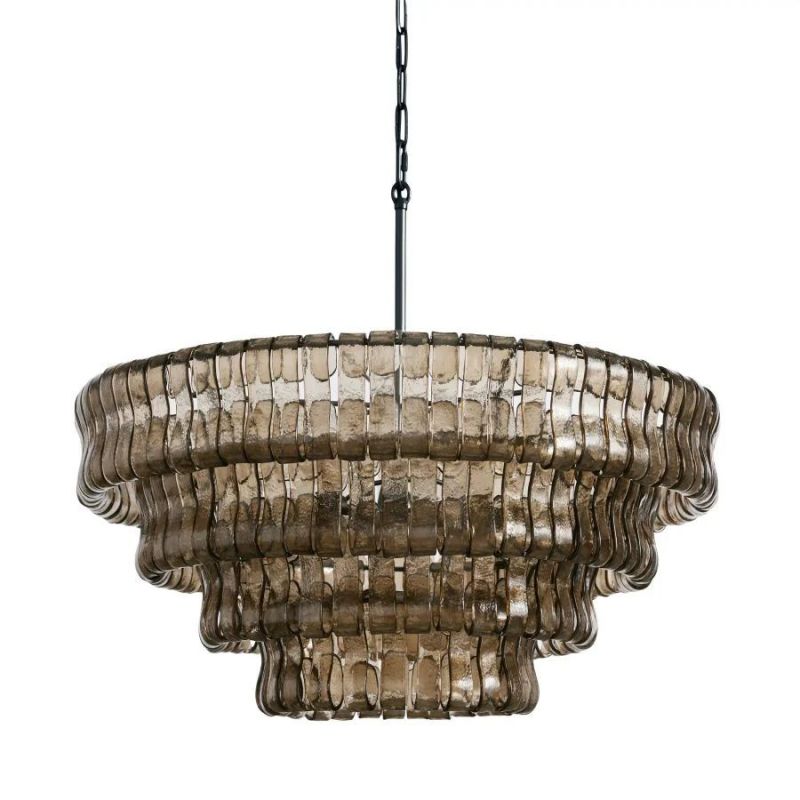 Lime 4-Tier Glass Round Chandelier 36"