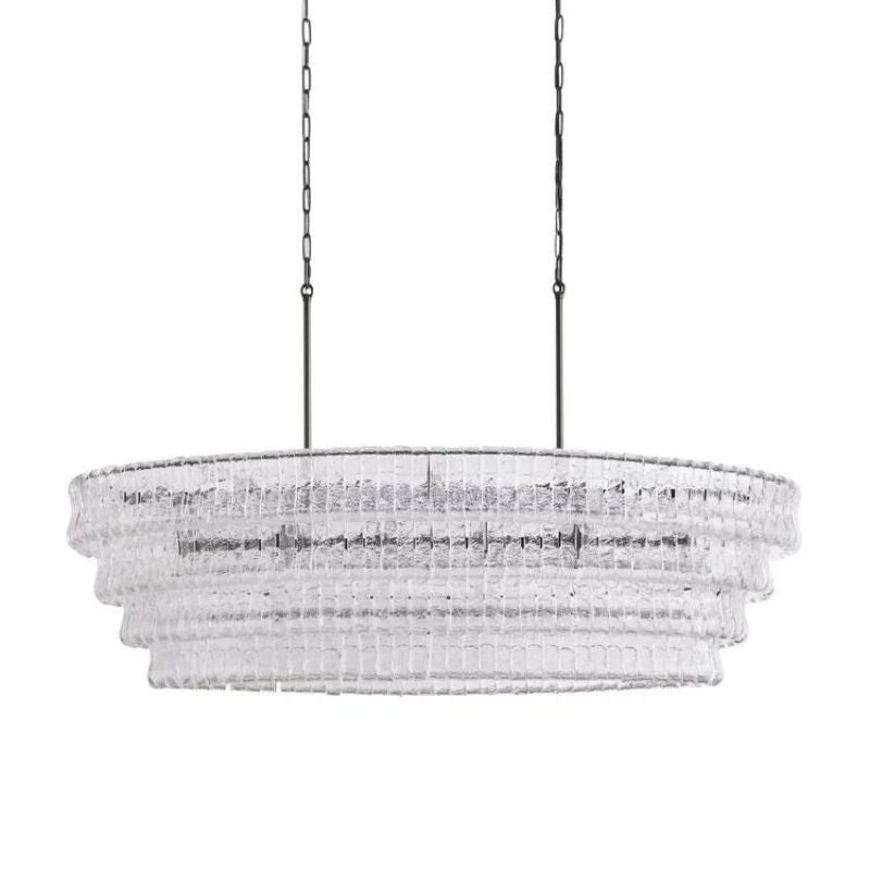 Lime Glass Oval Chandelier 54"W/65"W