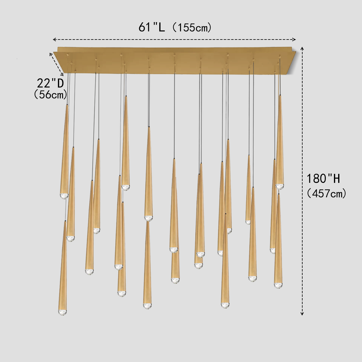 Alren Rectangle Tubular Chandelier