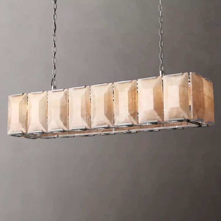 Aubrey Calcite Rectangular Chandelier 54"