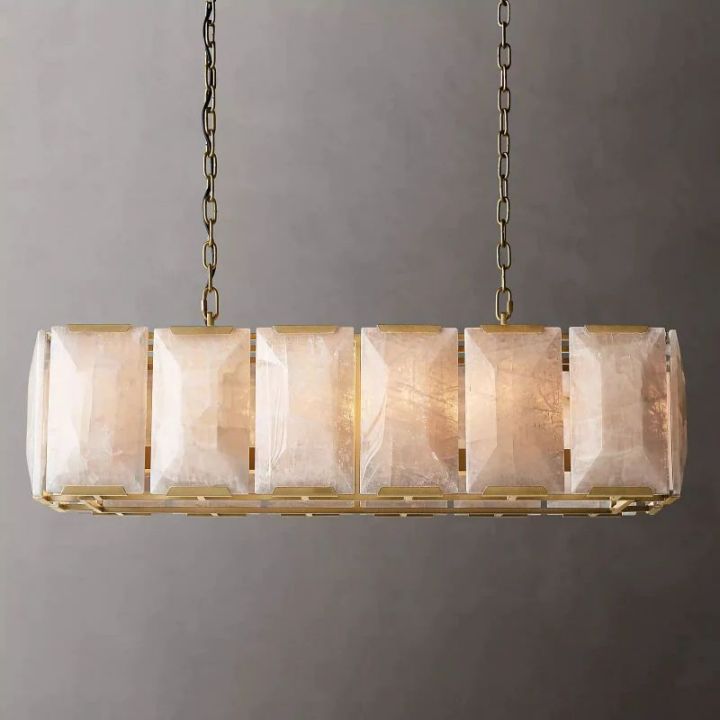 Aubrey Calcite Rectangular Chandelier 42"