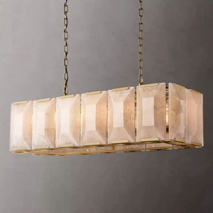 Aubrey Calcite Rectangular Chandelier 42"