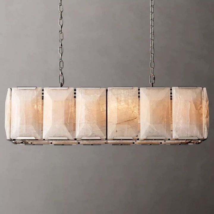 Aubrey Calcite Rectangular Chandelier 42"