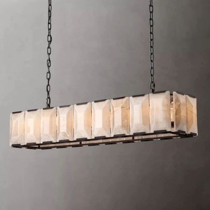 Aubrey Calcite Rectangular Chandelier 62"