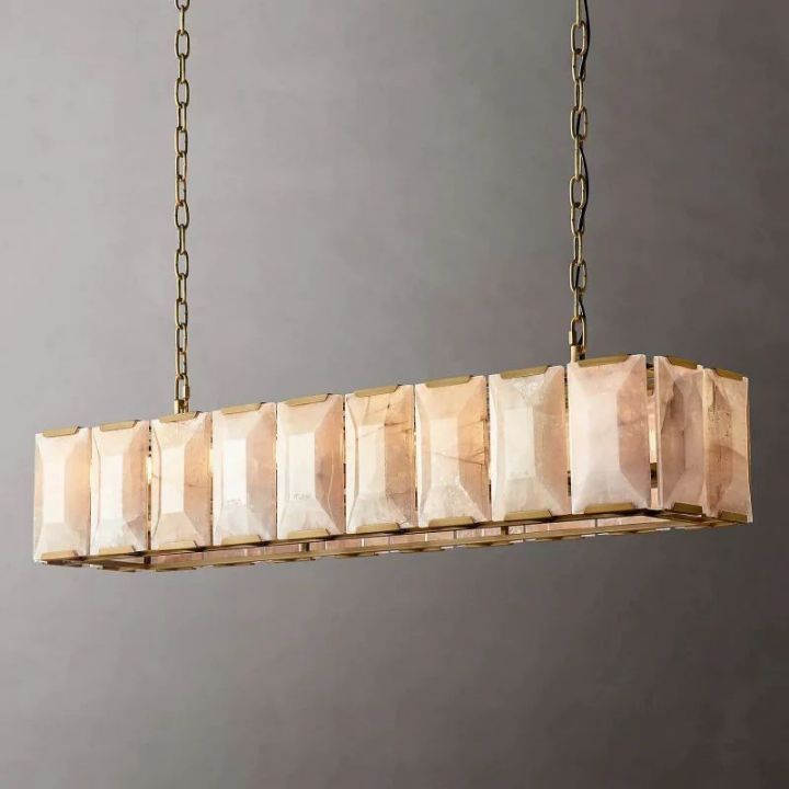 Aubrey Calcite Rectangular Chandelier 62"