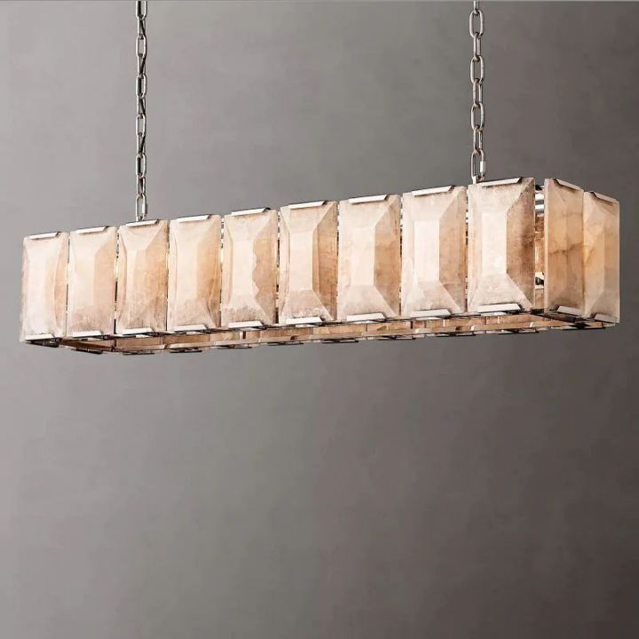 Aubrey Calcite Rectangular Chandelier 62"