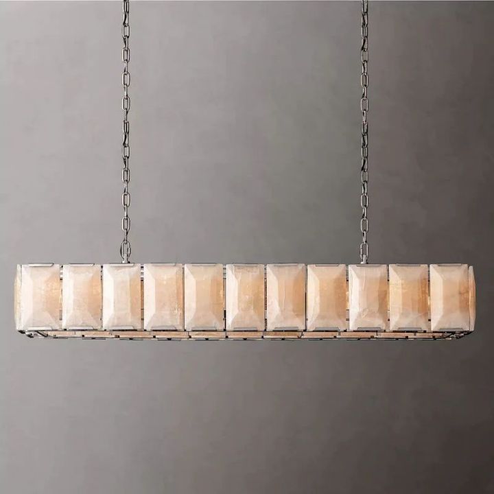 Aubrey Calcite Rectangular Chandelier 74"