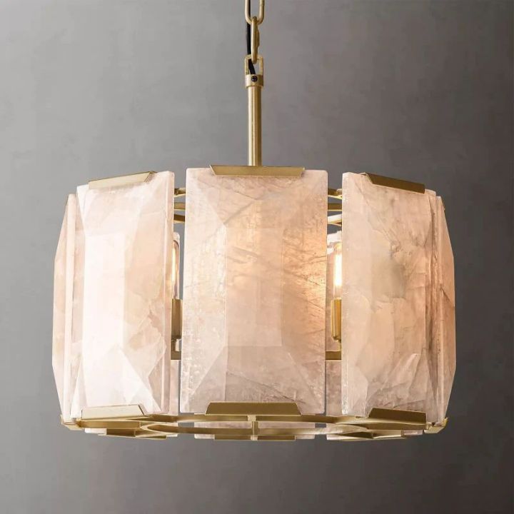 Aubrey Calcite Round Chandelier 19"