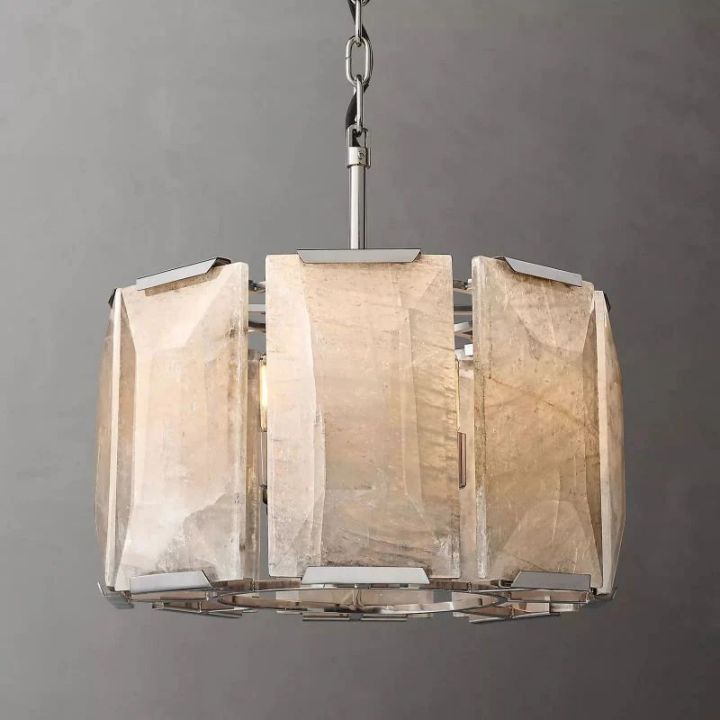 Aubrey Calcite Round Chandelier 19"