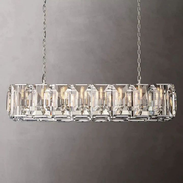 Aubrey  Crystal Rectangular Chandelier 54"