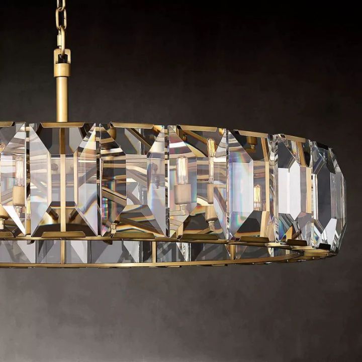 Aubrey  Crystal Round Chandelier 19"