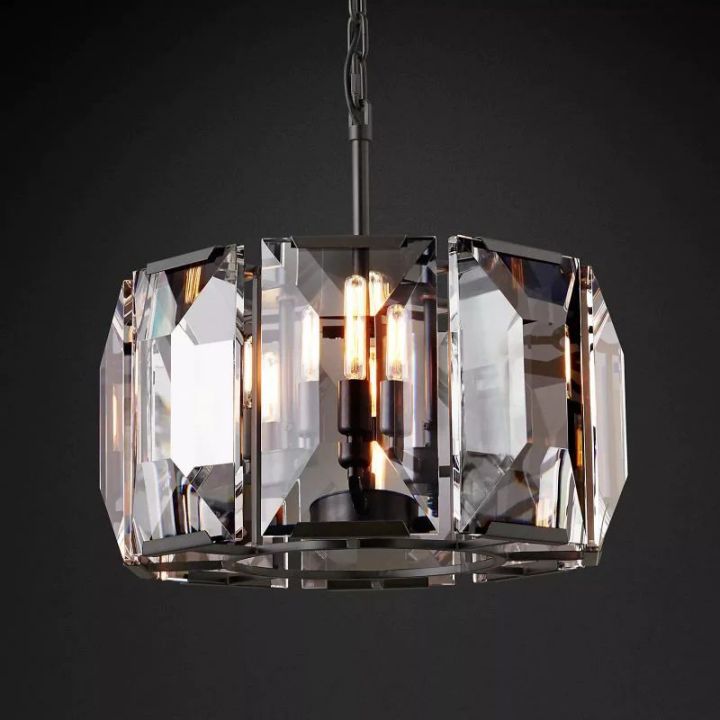 Aubrey  Crystal Round Chandelier 19"