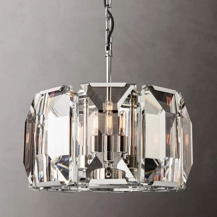 Aubrey  Crystal Round Chandelier 19"