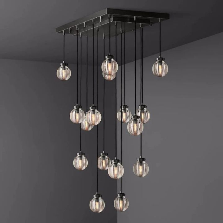 Augety Spherical Modern Rectangular Chandelier 36”