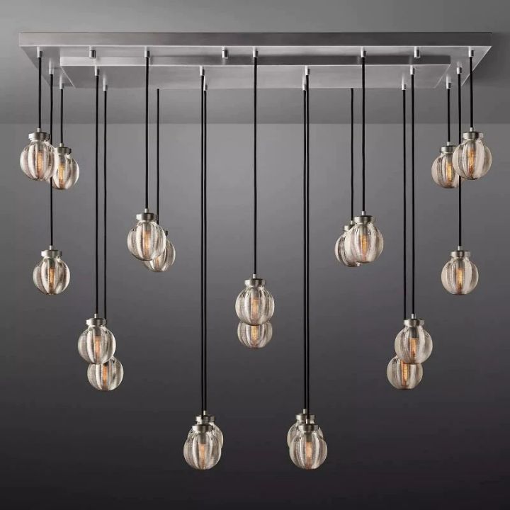 Augety Spherical Modern Rectangular Chandelier 54”