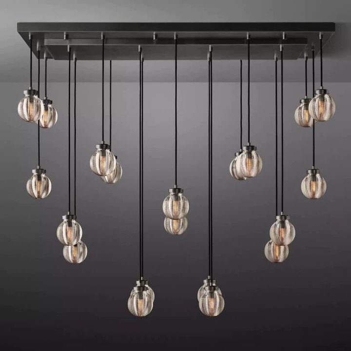 Augety Spherical Modern Rectangular Chandelier 54”