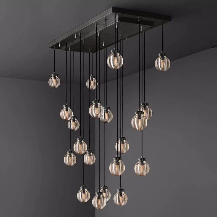 Augety Spherical Modern Rectangular Chandelier 54”